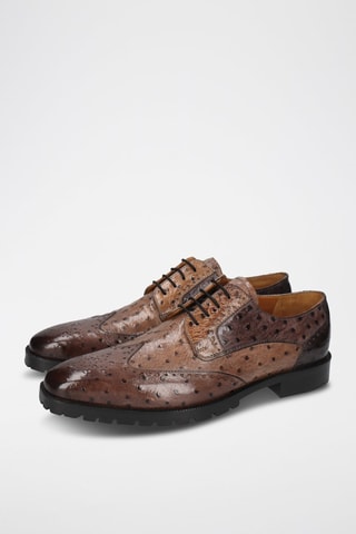 Derbys en cuir Jeff - Marron clair et marron foncé