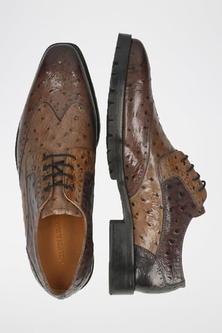 Derbys en cuir Jeff - Marron clair et marron foncé