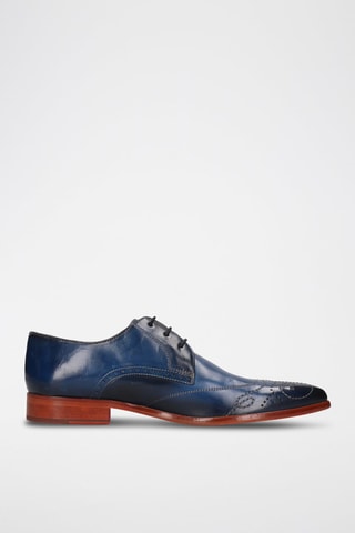 Derbys en croûte de cuir Toni - Bleu électrique