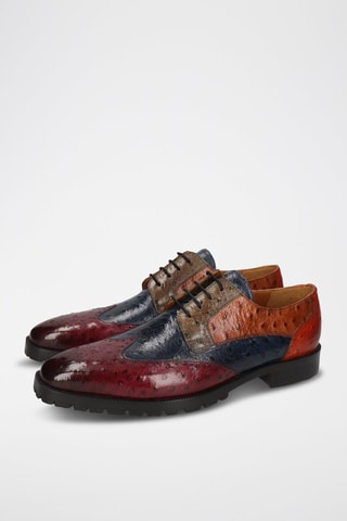 Derbys en cuir Jeff 14 - Bordeaux et bleu marine