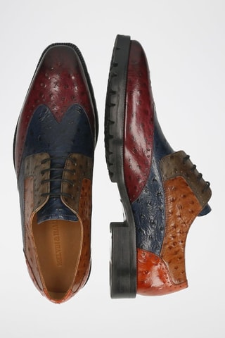 Derbys en cuir Jeff 14 - Bordeaux et bleu marine