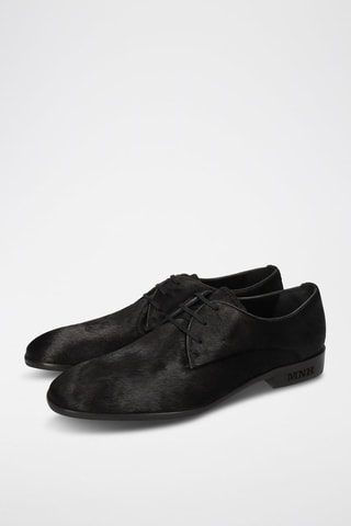 Derbys en fourrure de cuir Primo 1 - Noir