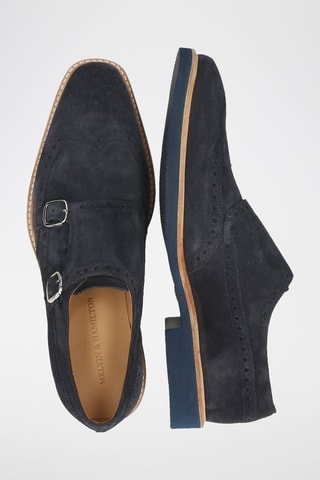 Derbys à boucles en nubuck Dino - Bleu marine