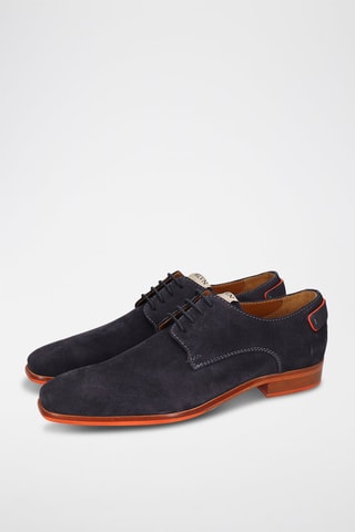 Derbys en nubuck Bond - Bleu marine et orange