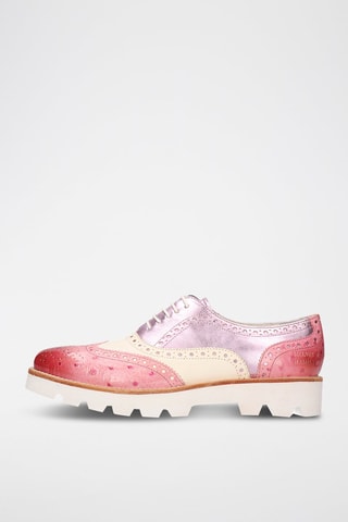 Richelieus en cuir Molly 2 - Rose et blanc