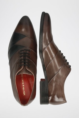 Richelieus en croûte de cuir Toni - Marron et noir