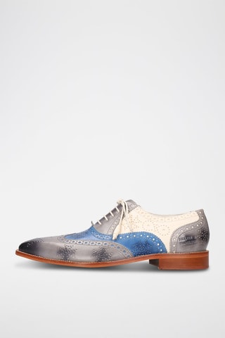 Richelieus en cuir Jeff - Blanc et ciel