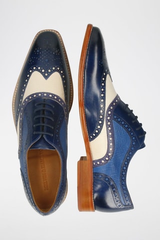 Richelieus en cuir Leonardo 21 - Bleu marine