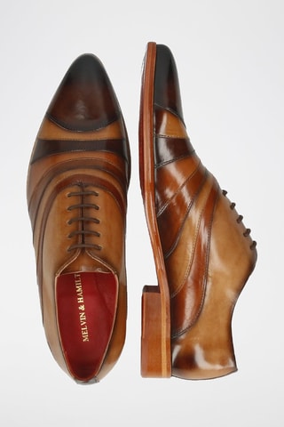 Richelieus en croûte de cuir Toni 43 - Camel et marron