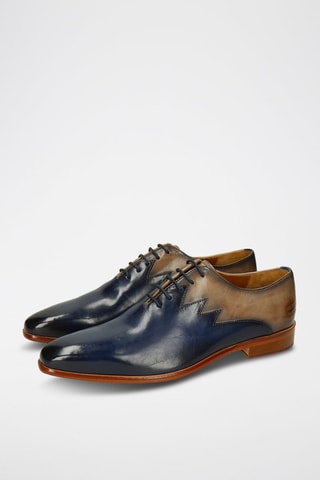 Richelieus en croûte de cuir verni Lewis - Bleu marine