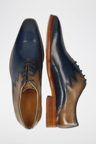 Richelieus en croûte de cuir verni Lewis - Bleu marine