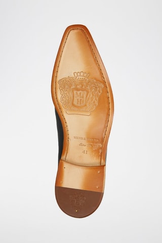 Richelieus en croûte de cuir verni Lewis - Bleu marine