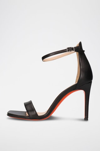 Sandales à talons en cuir nappa Nadia - Noir