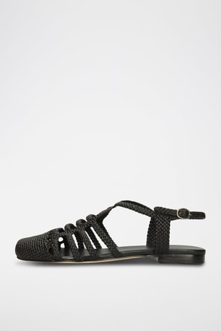 Sandales en cuir de moutons Sandrine 4 - Noir