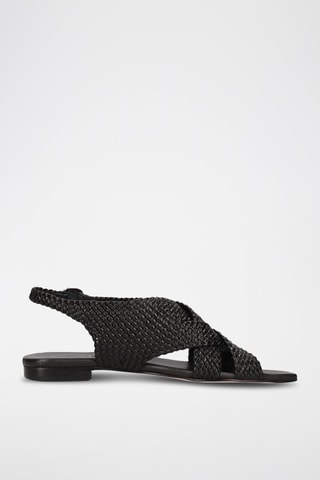 Sandale en cuir de mouton Sandrine - Noir