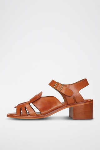 Sandales à talons en cuir Charlotta 1 - Camel