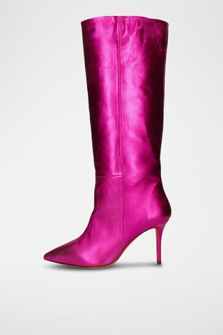 Bottes en cuir Lisa - Fuchsia