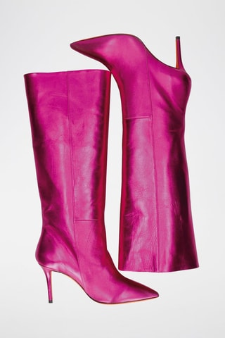Bottes en cuir Lisa - Fuchsia