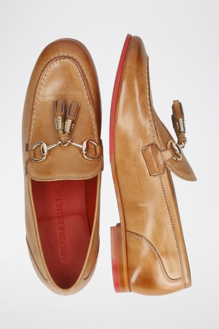 Mocassins en croûte de cuir Nelson - Marron clair