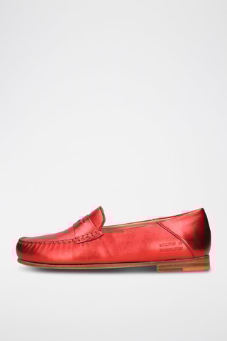 Mocassins en cuir verni Thea - Rouge