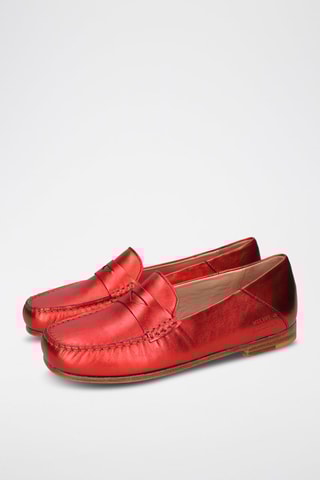 Mocassins en cuir verni Thea - Rouge