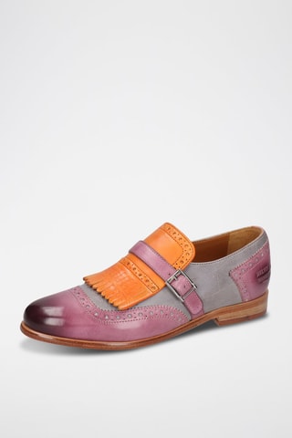 Mocassins en cuir Selina - Vieux rose et orange