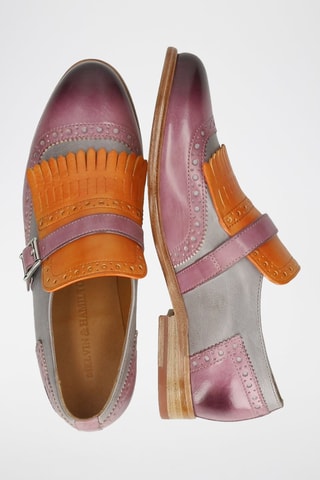 Mocassins en cuir Selina - Vieux rose et orange