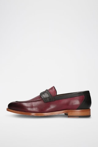 Mocassins en cuir Ted - Bordeaux et noir