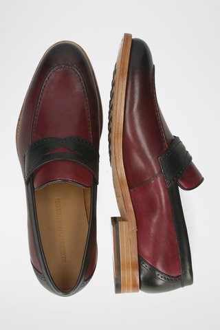Mocassins en cuir Ted - Bordeaux et noir