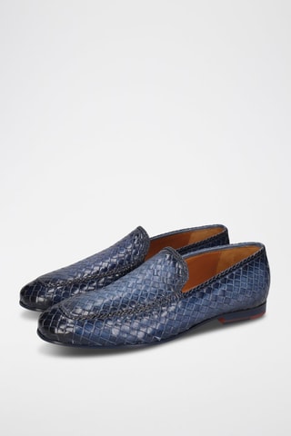 Mocassins en cuir Clive - Bleu indigo