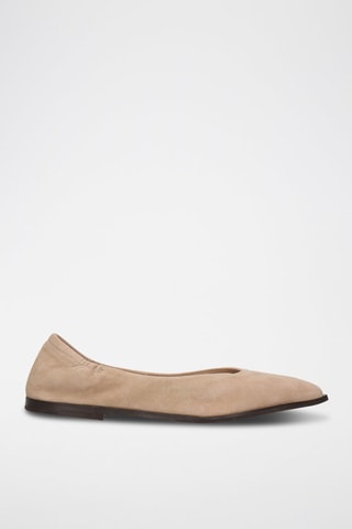 Ballerines fourrées en nubuck Alora - Beige
