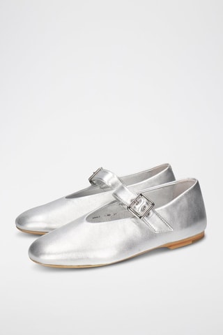 Ballerines en cuir Emily - Argenté
