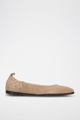 Ballerines fourrées en nubuck Livia - Taupe