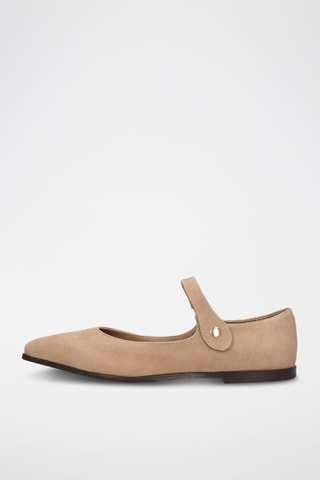 Ballerines fourrées en nubuck Alora - Beige