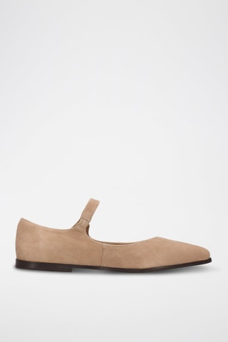 Ballerines fourrées en nubuck Alora - Beige