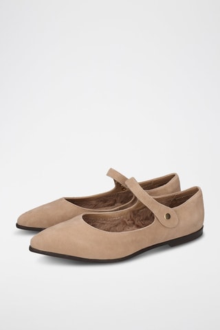 Ballerines fourrées en nubuck Alora - Beige