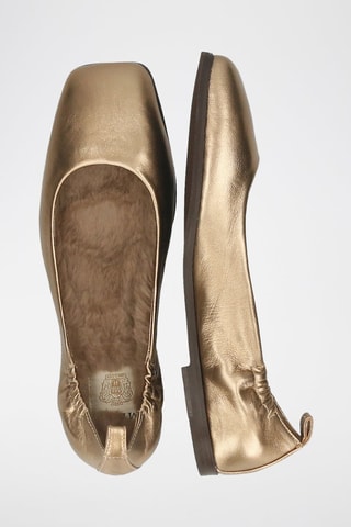 Ballerines fourrées en cuir de mouton Livia - Doré