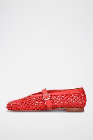 Babies en cuir Alivia - Rouge