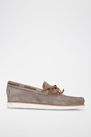 Chaussures bateau en nubuck Nelson - Marron clair