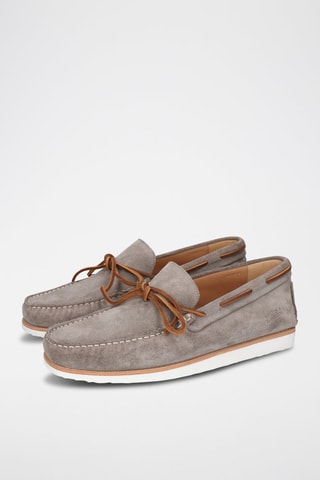 Chaussures bateau en nubuck Nelson - Marron clair
