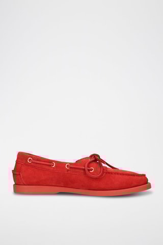 Chaussures bateau en nubuck Baxter - Rouge