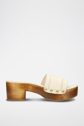 Sabots à talons en cuir Layla 1 - Blanc