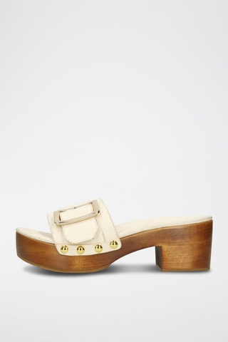 Sabots à talons en cuir Layla 1 - Blanc