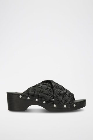 Sabots à talons en cuir Sina 2 - Noir