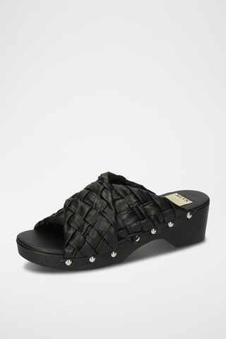 Sabots à talons en cuir Sina 2 - Noir