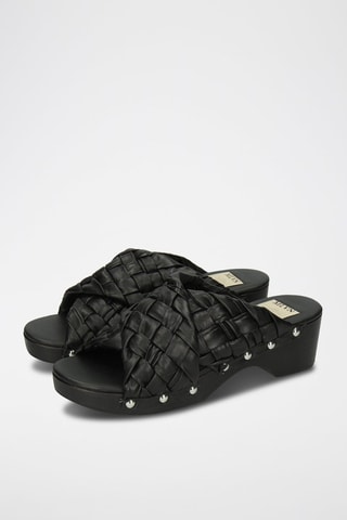 Sabots à talons en cuir Sina 2 - Noir