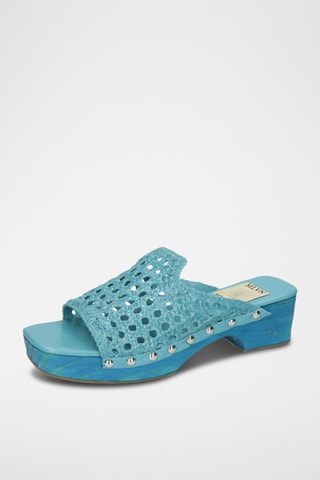 Sabots à talons en cuir Maria 1 - Bleu