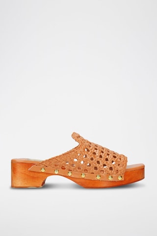 Sabots à talons en cuir Maria 1 - Orange