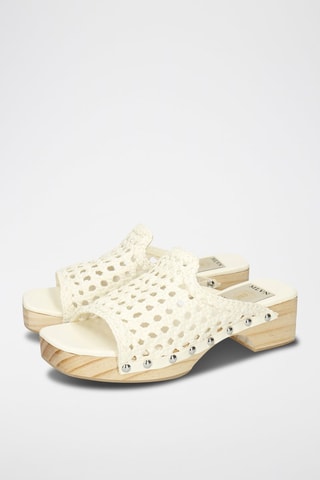 Sabots à talons en cuir Maria 1 - Beige