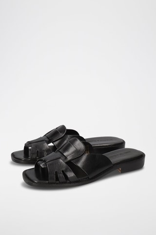 Mules en cuir Everly - Noir